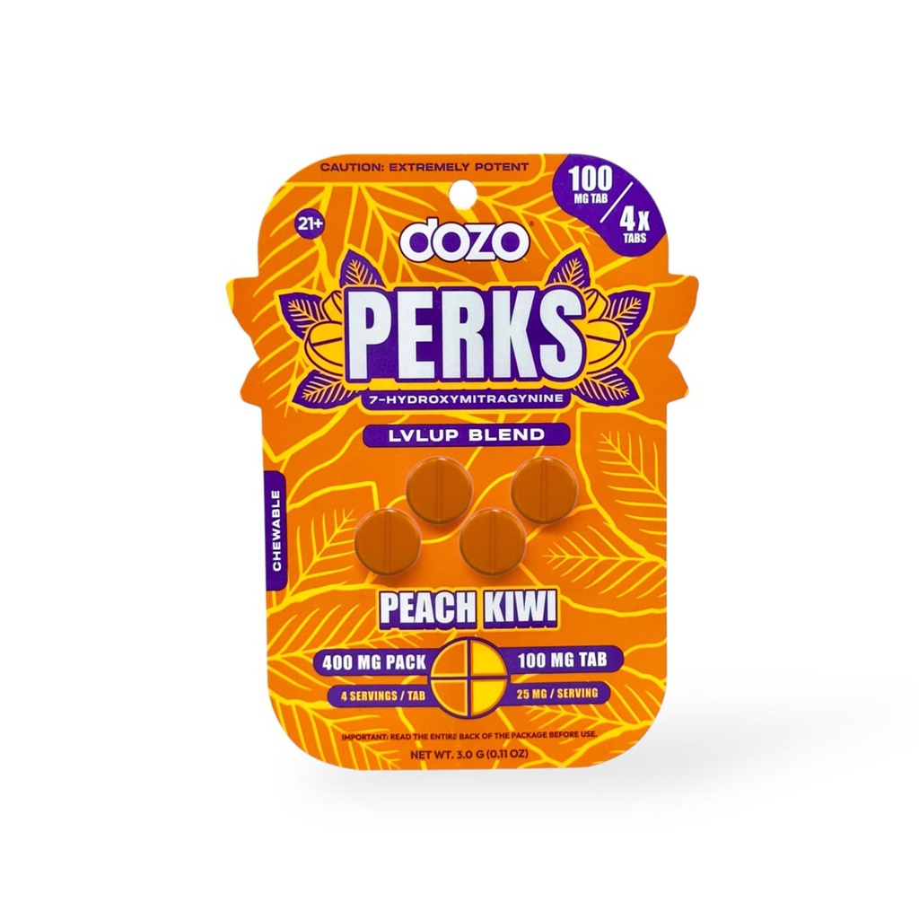 DOZO PERKS LVLUP BLEND 7-HYDROXYMITRAGYNINE 100MG TAB 4CT
