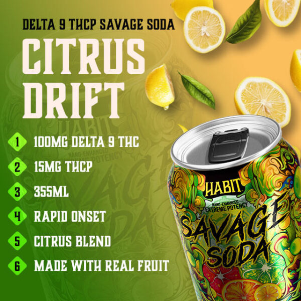 HABIT D9 THCP SAVAGE SODA 115MG 12OZ 6CT