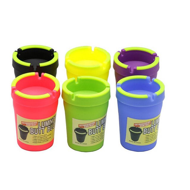 BUTT BUCKET GLOW/LED CAR ASHTRAY BOX OF 6