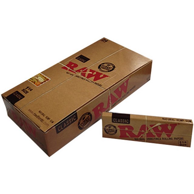 RAW 1 1/4 CLASSIC ROLLING PAPER 50CT BOX OF 24
