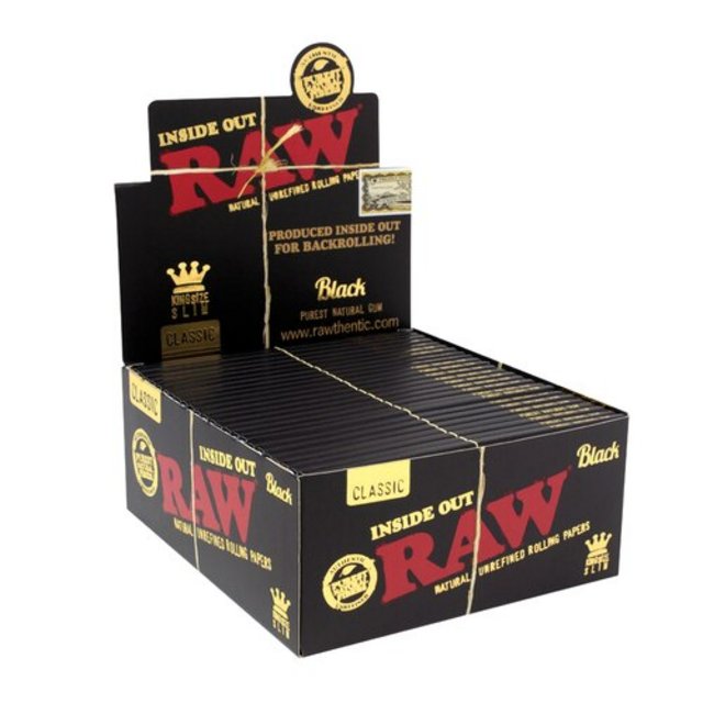 RAW BLACK KING SIZE ROLLING PAPER 32CT BOX OF 50