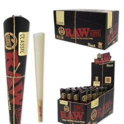 RAW CONES BLACK CLASSIC 1 1/4 6CT BOX OF 32