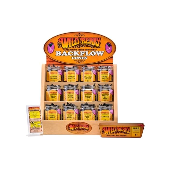 WILD BERRY BACKFLOW CONE STARTER KIT DISPLAY OF 12 JAR