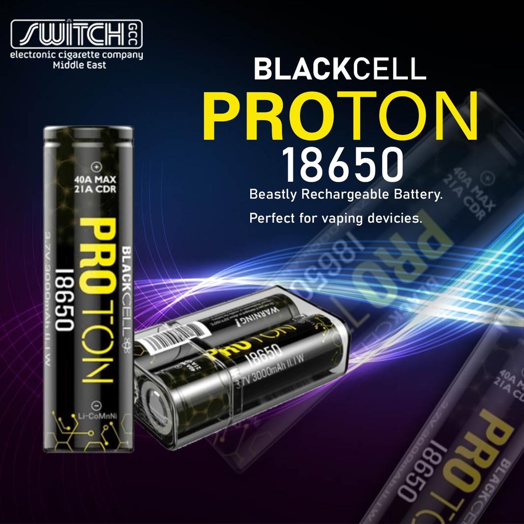 BLACK CELL PROTON 18650 BATTERY 40A 2CT