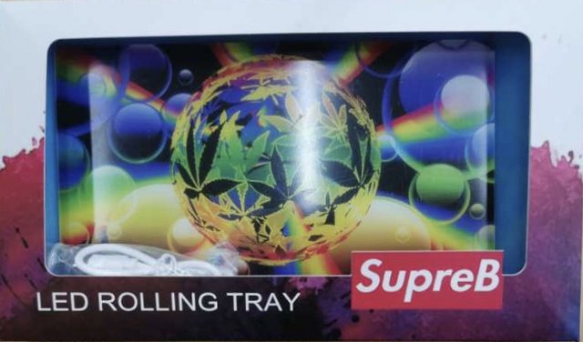 SUPREB 7 COLOR LED ROLLING TRAY ASSORTED DESIGNS
