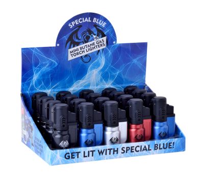 SPECIAL BLUE BULLET METAL MINI BUTANE TORCH LIGHTER LT105M BOX OF 20
