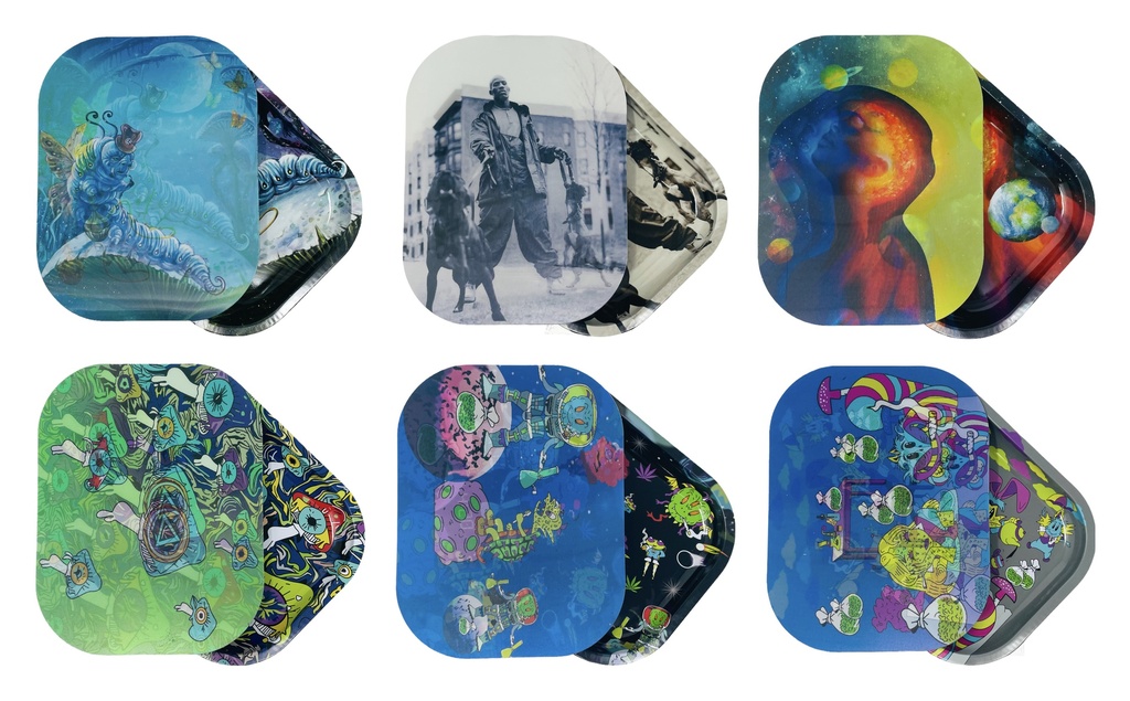 HIPSTER MINI METAL TRAY WITH COVER ASSORTED DESIGNS