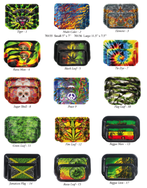 BACKWOODS MEDIUM METAL TRAY ASSORTED COLORS & DESIGN