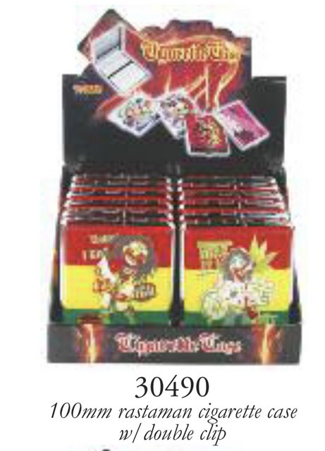 CIGARETTE CASE 80MM RASTA MAN LEAF BOX OF 12 GS30490