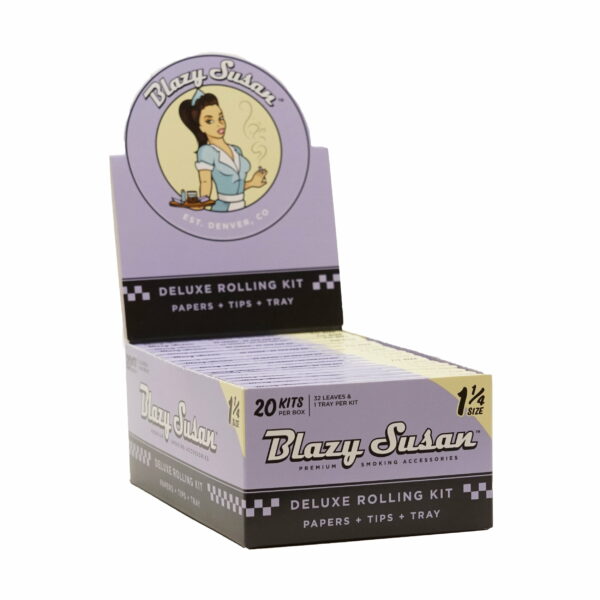 BLAZY SUSAN PURPLE 1 1/4 DELUXE ROLLING KIT PAPERS BOX OF 20