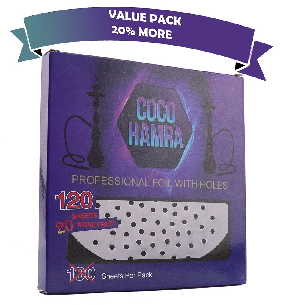 COCO HAMRA LARGE ALUMINIUM FOIL WITH HOLES 100CT