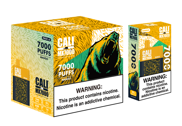 CALI MX7000 5% DISPOSABLE 7000 PUFFS BOX OF 6