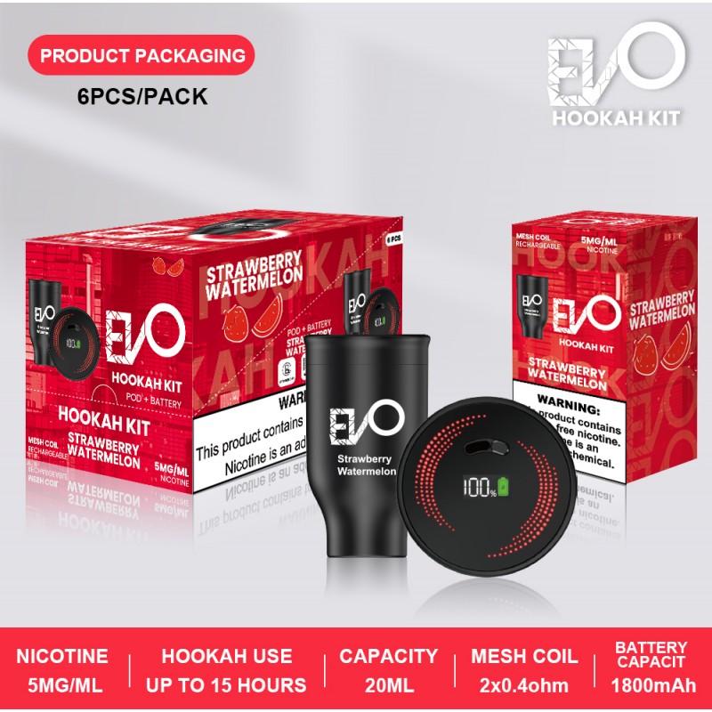 EVO 5MG HOOKAH POD BOX OF 6