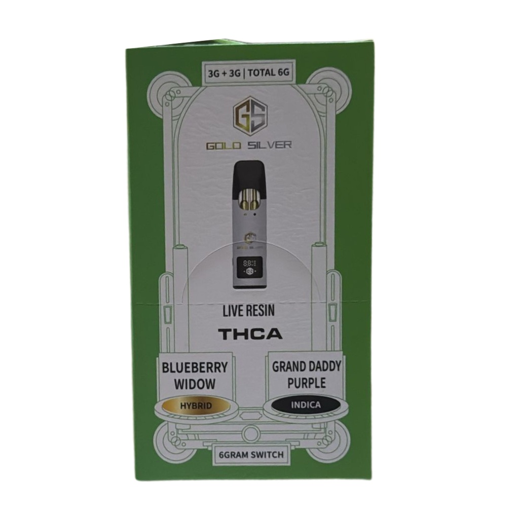 GOLD SILVER LIVE RESIN THCA 6G SWITCH DISPOSABLE