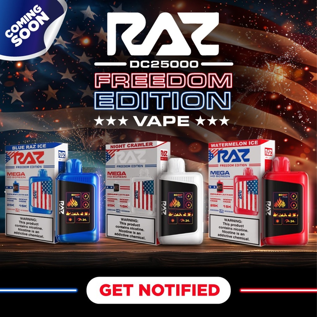 RAZ FREEDOM EDITION DC25000 5% DISPOSABLE BOX OF 5