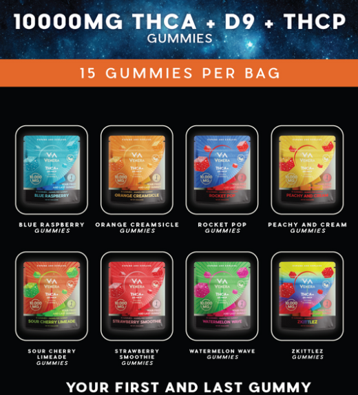 VENERA THCA+D9+THCP 10000MG VEGAN GUMMIES
