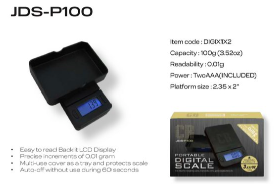 CR JDS P100 PORTABLE DIGITAL SCALE 100G X 0.01G