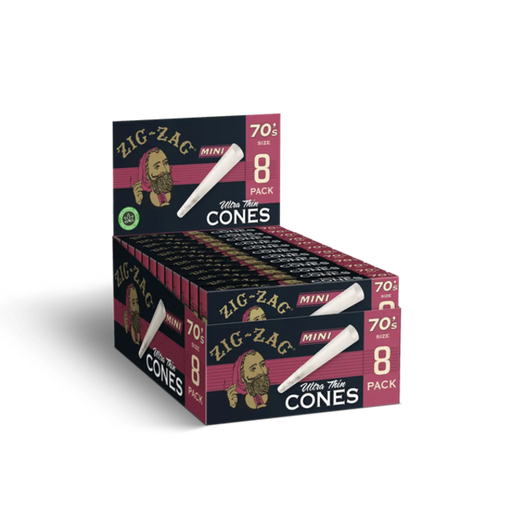 ZIG ZAG 70'S MINI ULTRA THIN CONES 8CT BOX OF 18