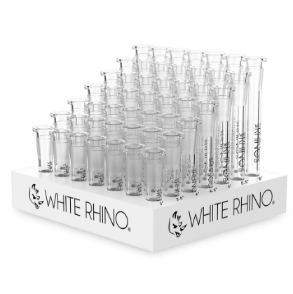 WHITE RHINO 19/14 GLASS DOWNSTEMS 49CT DISPLAY