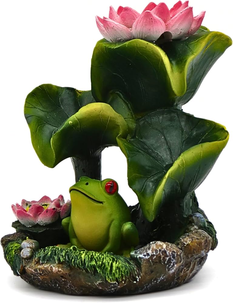 BACKFLOW MAGIC INCENSE BURNER FROG AND LILY