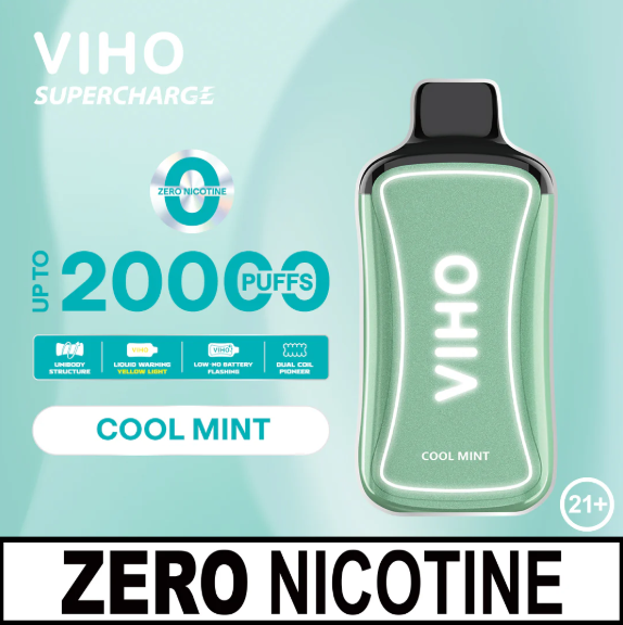 VIHO SUPERCHARGE 0% DISPOSABLE 20000 PUFFS BOX OF 5