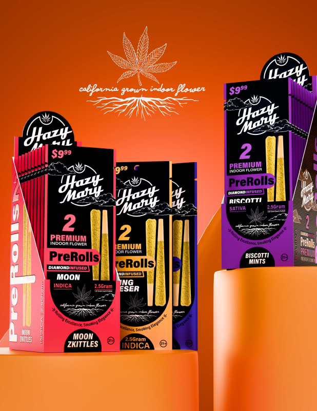 HAZY MARY THCA DIAMOND INFUSED 2.5G 2PK PRE-ROLL 10CT