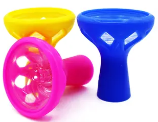 SILICON HOOAKH HEADS WITH GLASS ASSORTED COLORS