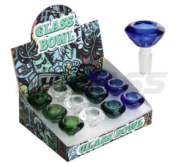 GLASS BOWLS 14MM ASSORTED BOX OF 12 XYG-002