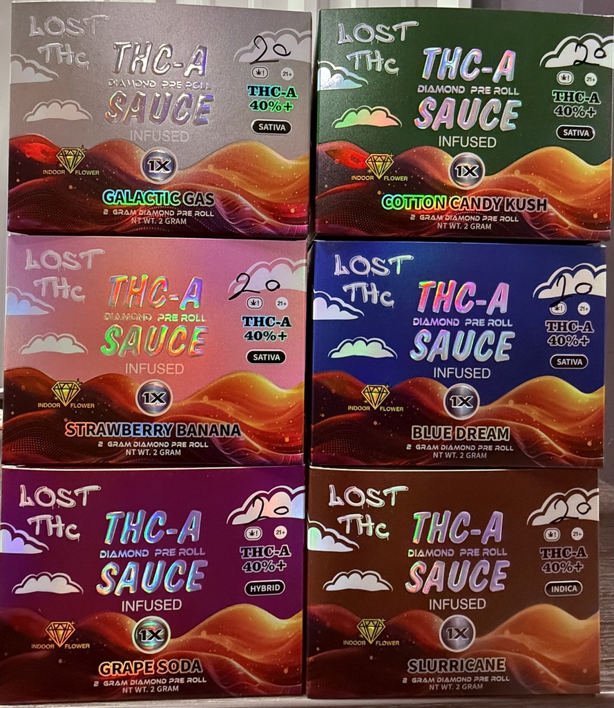 GS LOST THC SINGLE THCA DIAMOND PRE ROLL SAUCE BOX OF 30
