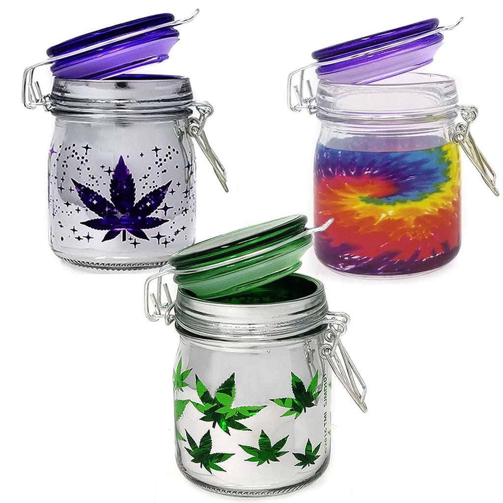 GALSS JARS SJM ASSORTED COLORS 3CT