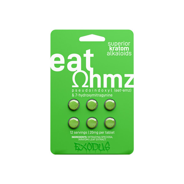 EAT OHMZ 100MG PSEUDO & 7-OH GREEN KRATOM 6CT