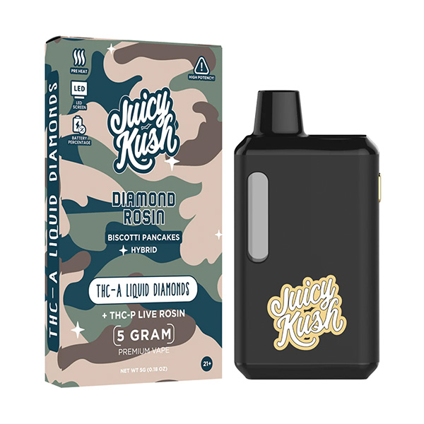 JUICY KUSH DIAMOND ROSIN THCA LIQUID DIAMOND THCP LIVE ROSIN 5G DISPOSABLE