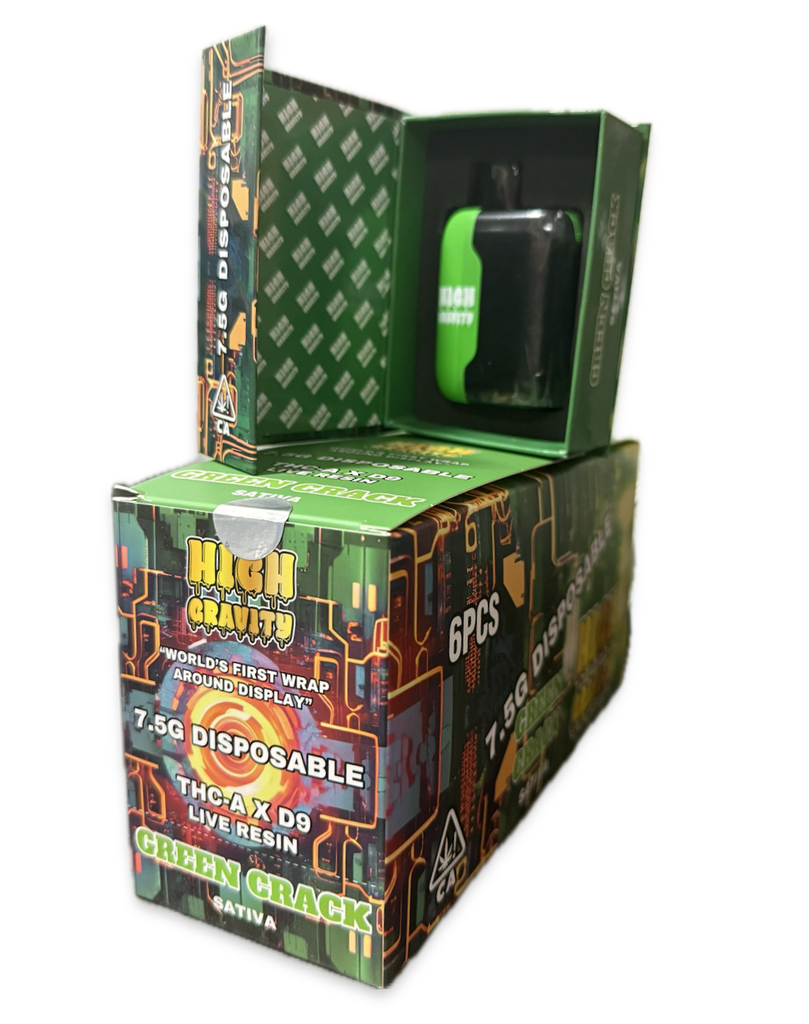 HIGH GRAVITY THCA D9 LIVE RESIN 7.5G DISPOSABLE