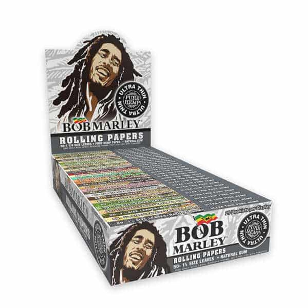 BOB MARLEY ROLLING PAPERS 1 1/4 ULTRA WHITE BOX 25CT