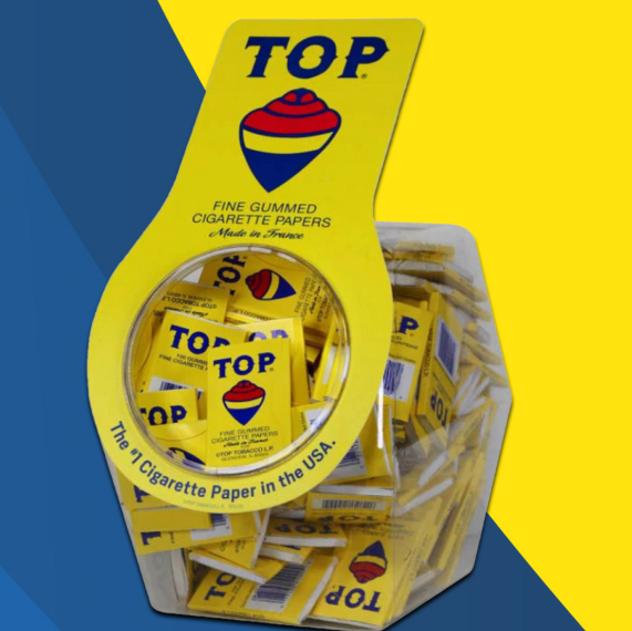 TOP FINE GUMMED CIGARETTE ROLLING PAPERS 100CT JAR