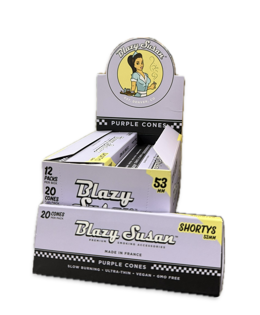 BLAZY SUSAN SHORTYS 53MM PURPLE CONES 20CT BOX OF 12