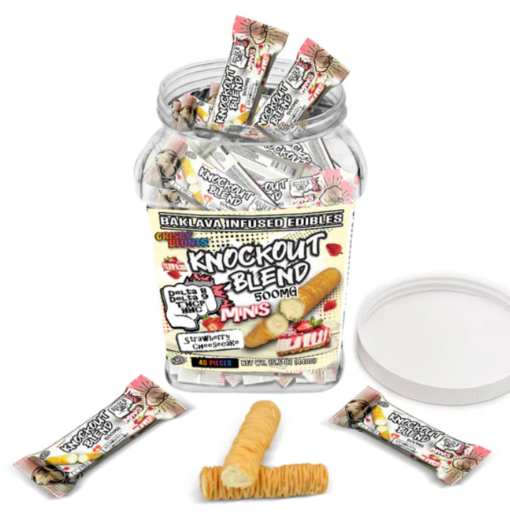CRISPY BLUNTS KNOCKOUT BLEND MINIS D8 D9 THCP HHC 500MG 40CT JAR