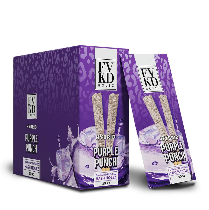 FVKD DIAMOND INFUSED HASH HOLEZ  THCA PRE ROLLS 2PK BOX OF 10