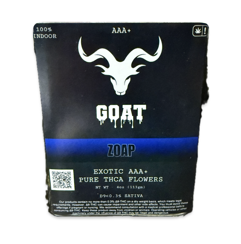 GOAT PREMIUM EXOTIC AAA+ PURE THCA FLOWERS 4OZ