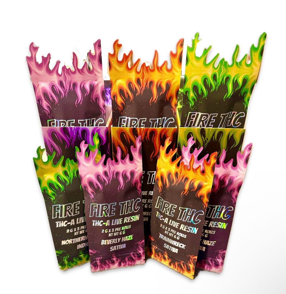 FIRE THC THCA LIVE RESIN 6G PRE ROLLS 3PK 10CT