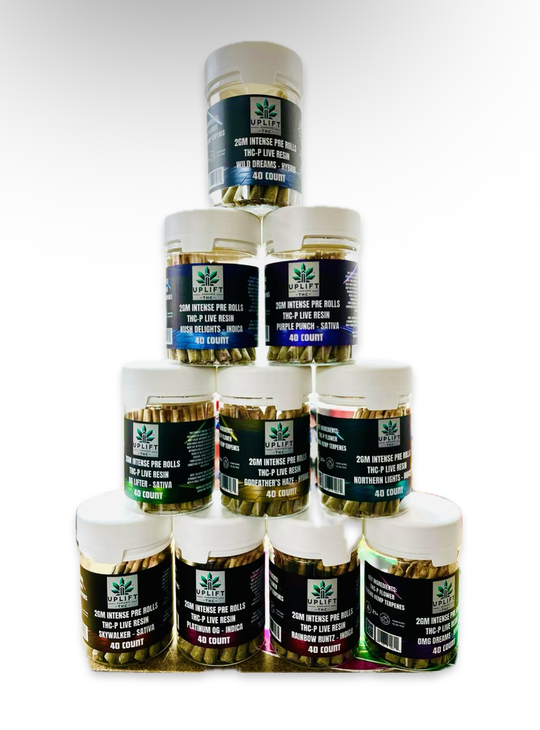UPLIFT THCP LIVE RESIN 2GM INTENSE PRE ROLLS 40CT JAR
