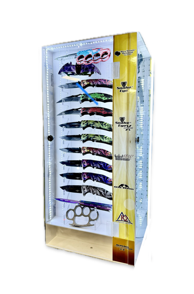 DEFENDER KNIFE DISPLAY 52CT 360 ROTATING CASE 4 FACE DISPLAY