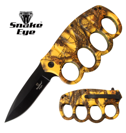 SNAKE EYE ACTION SPRING ASSISTED KNUCKLE KNIFE