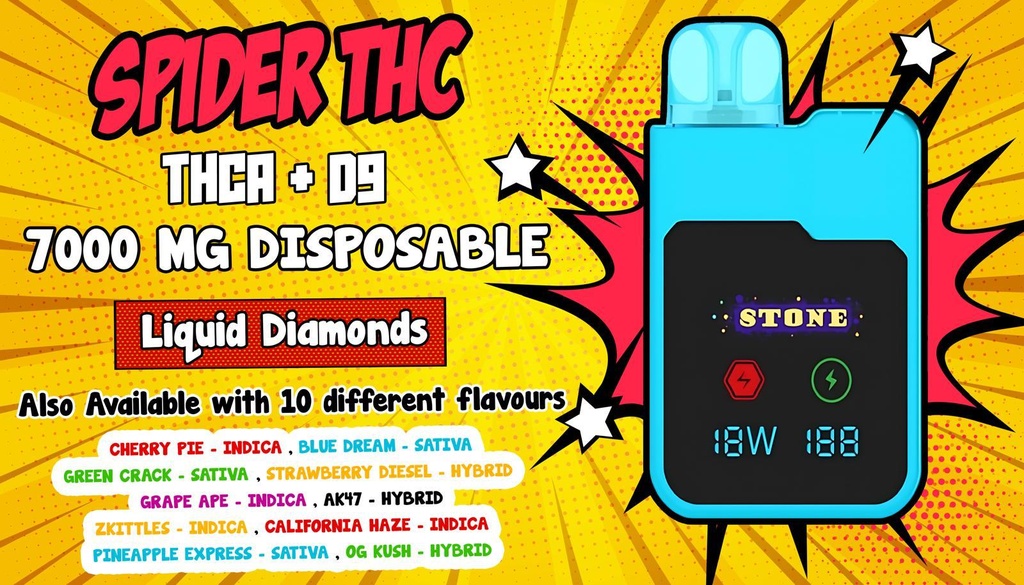 SPIDER THC 7G THCA D9 LIQUID DIAMOND DISPOSABLE