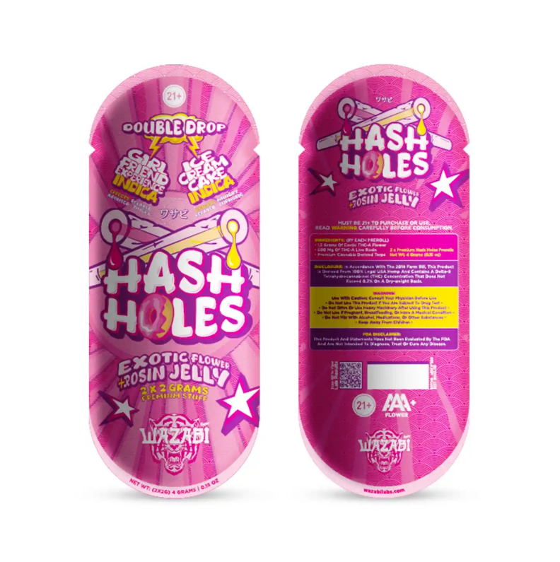 WAZABI EXOTIC THCA HASH HOLES 2PK PRE ROLL 1OCT