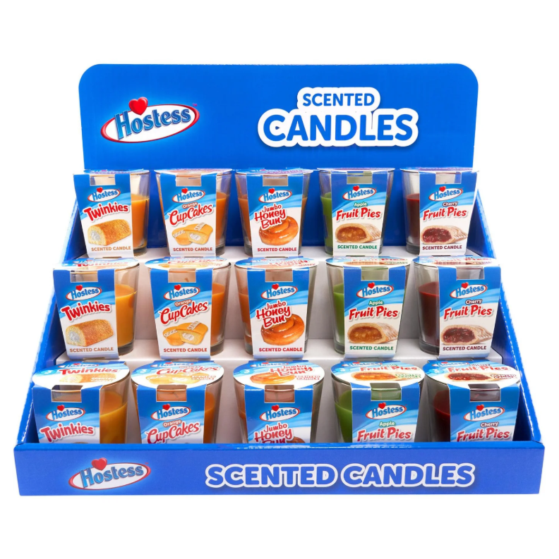 HOSTESS ASSORTED CANDLE DISPLAY 3OZ 15CT