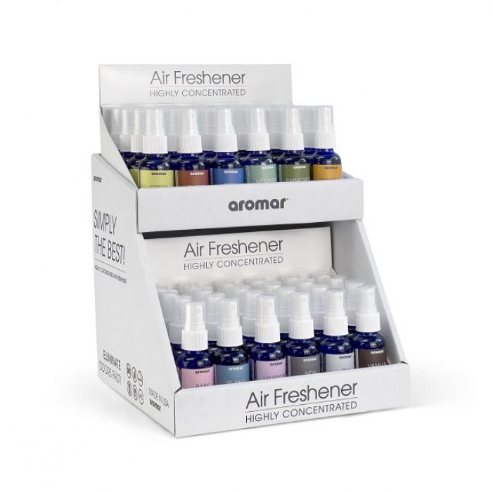AROMAR 1OZ AIRFRESHNER TOWER DISPLAY 48PCS