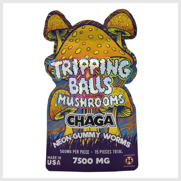 TRIPPING BALLS MUSHROOMS NEON GUMMY WORMS 15000MG 20CT