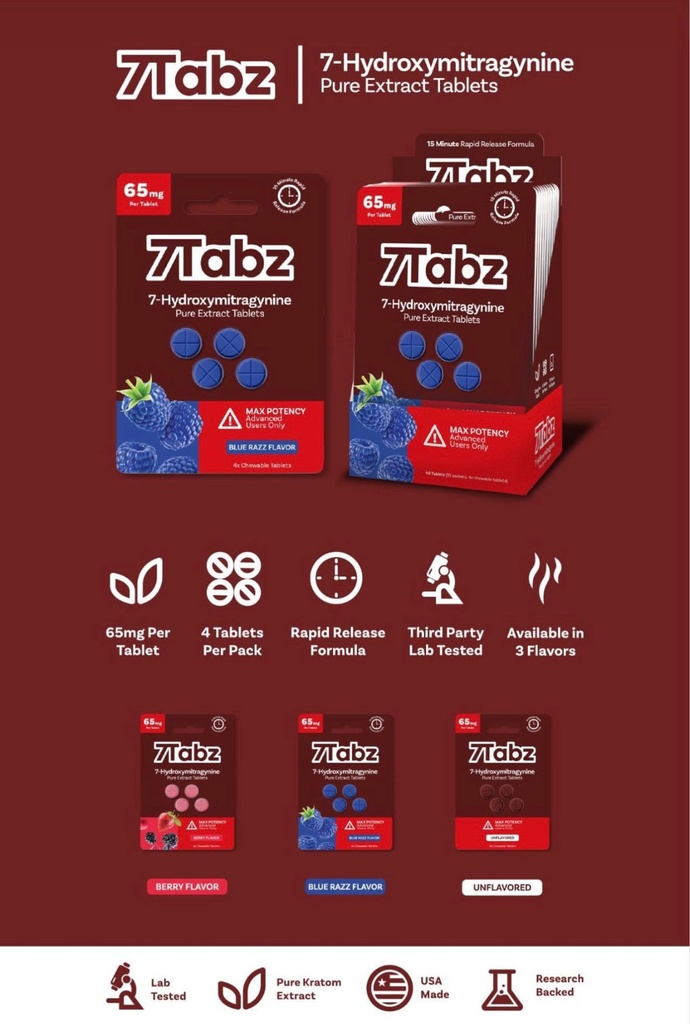 7TABZ 7-HYDROXYMITRAGYNINE MAX POTENCY 65MG TAB 4CT 260MG