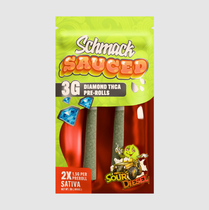 SCHMACK SAUCED 3G DIAMOND THCA PRE ROLL 2PK 10CT